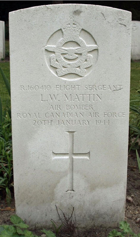 F/Sgt Leslie Walter Mattin<br/><br /><br />died January 20th, 1944